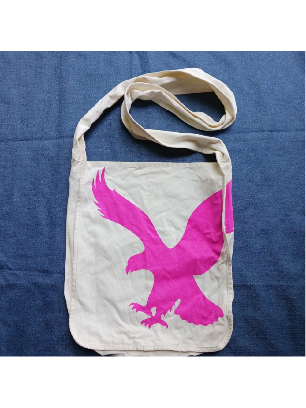 American Eagle Messenger Bag Hot Pink Canvas Crossbody VTG Y2K